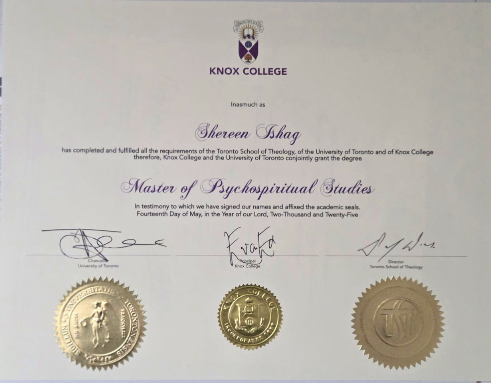 Master of Psychospiritual Studies Certificate